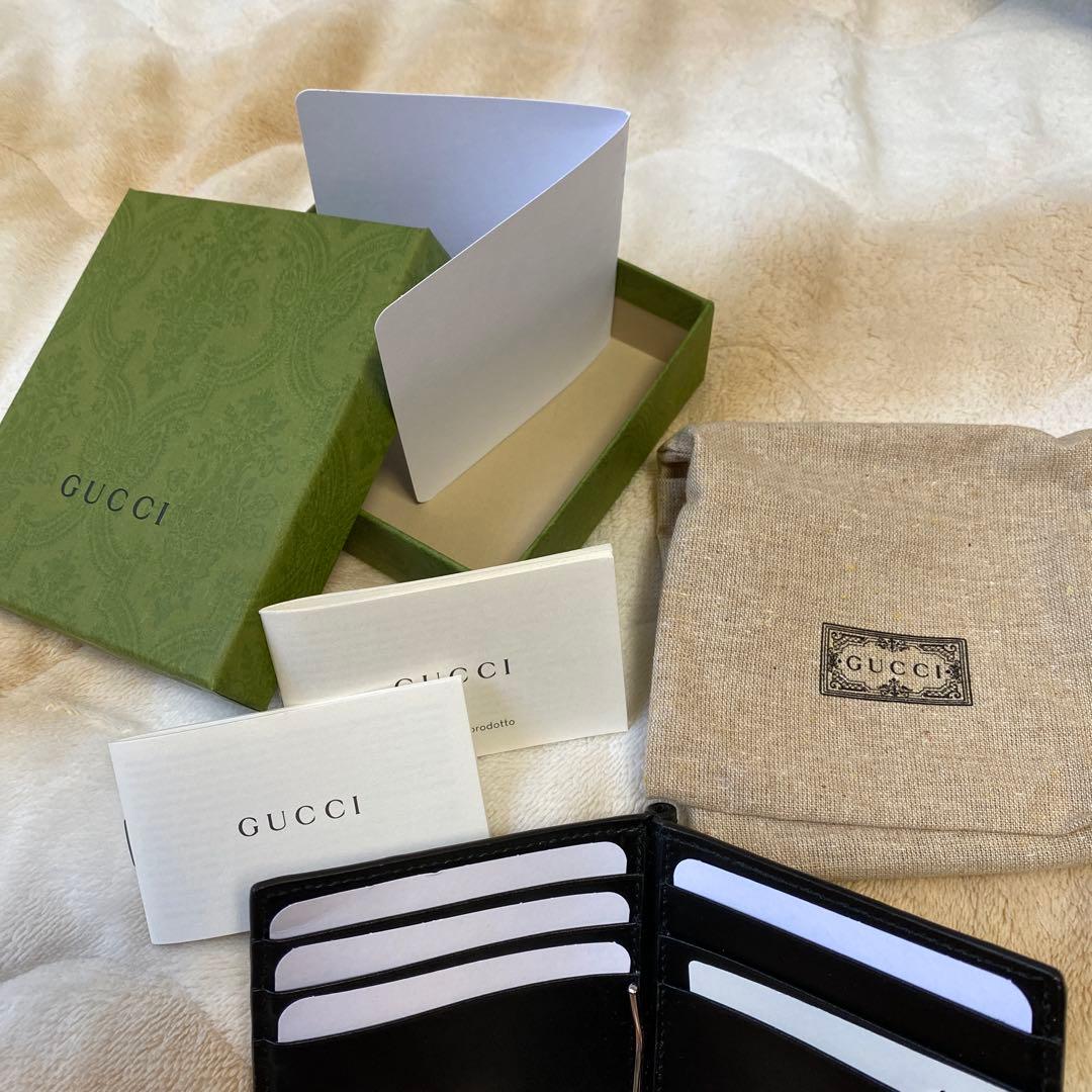 GUCCI グッチ　エンボスレザー マネークリップ