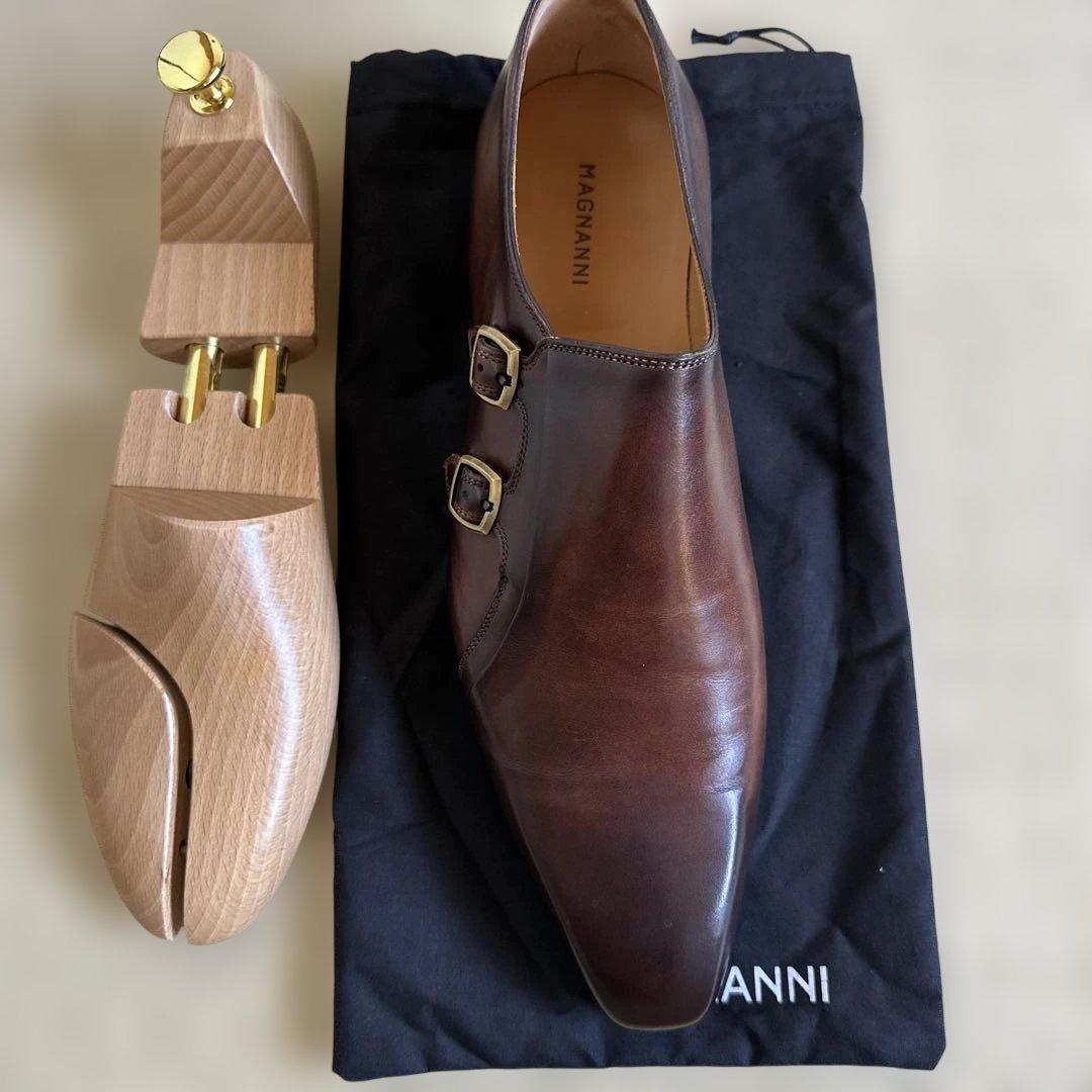 【極美品】MAGNANNI マグナーニ ダブルモンクストラップシューズ