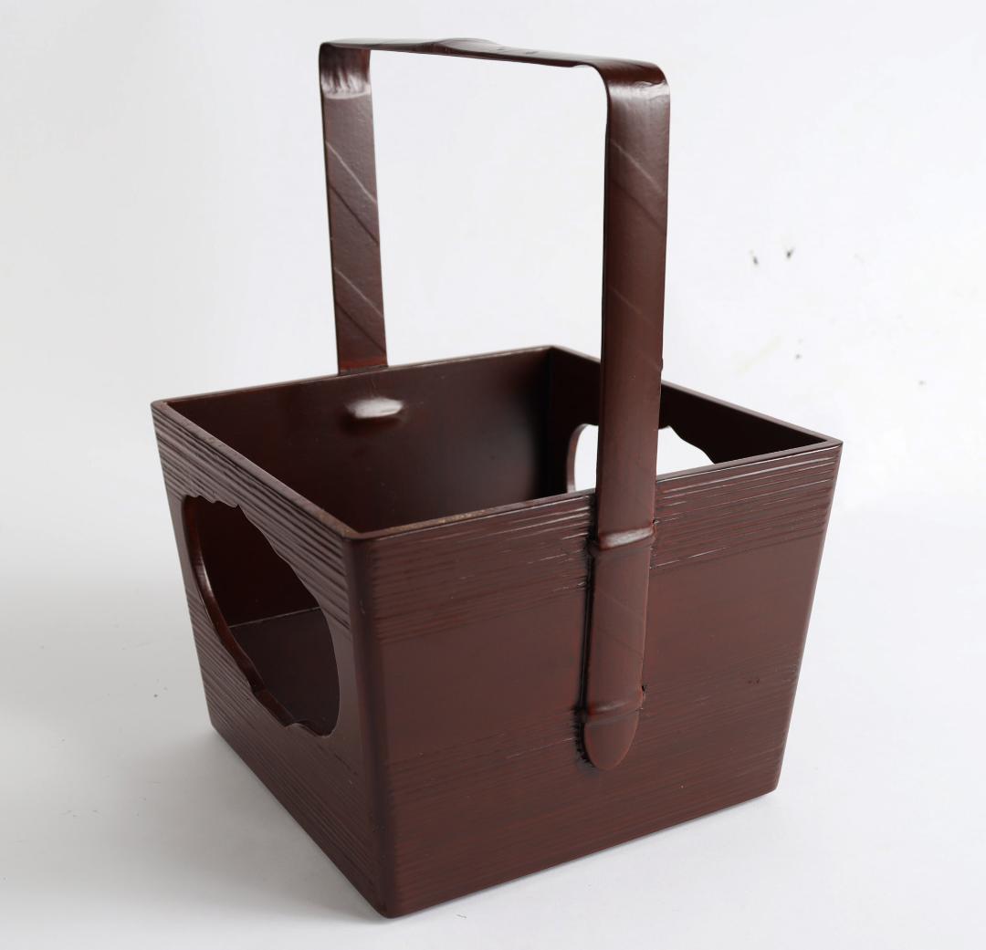 茶道具 海田宗恵 玄々斎好 香狭間透莨盆 共箱