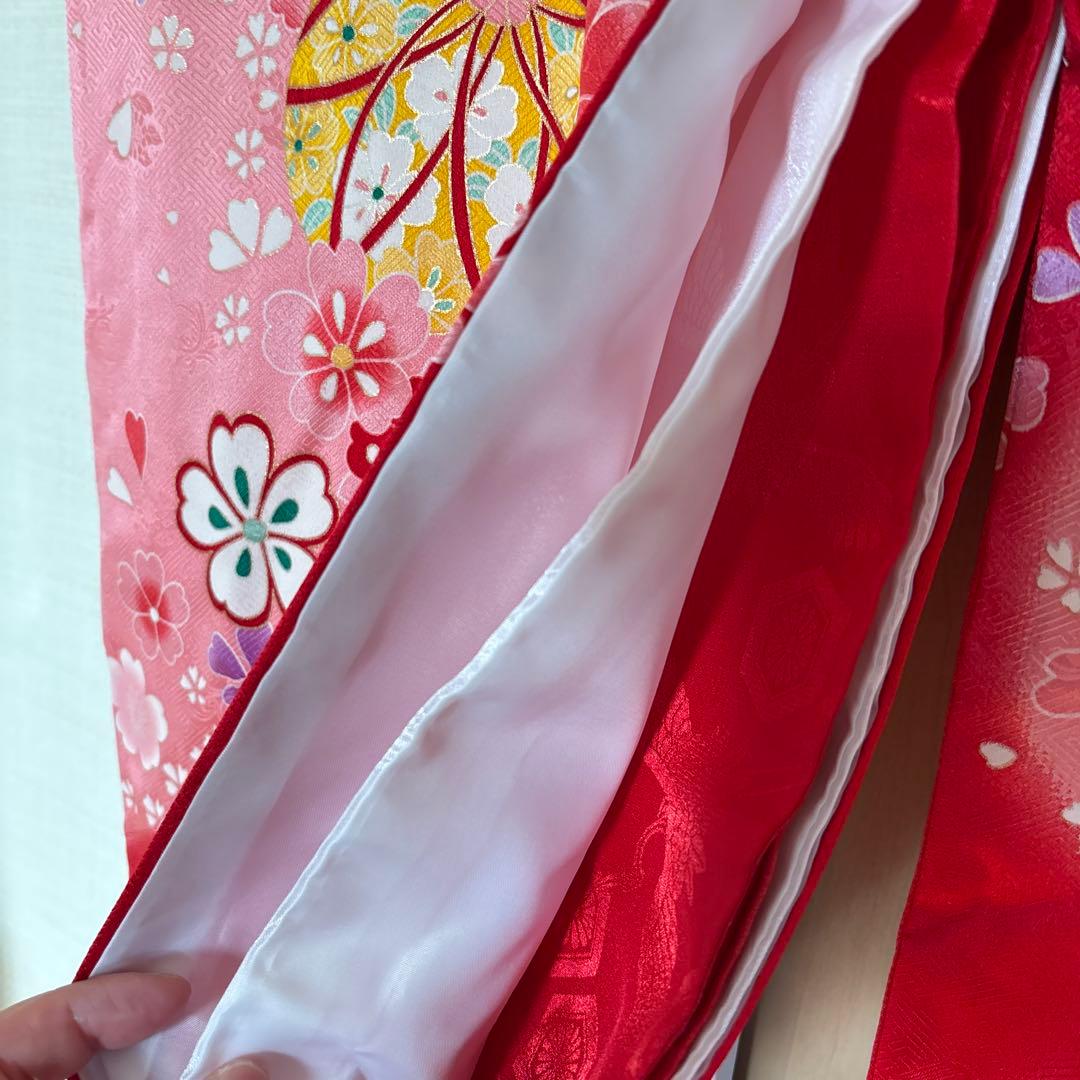 正絹　女の子お祝い着物　産着長襦袢付き　宮参り着物女児　七五三