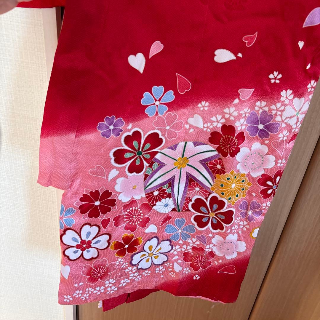 正絹　女の子お祝い着物　産着長襦袢付き　宮参り着物女児　七五三