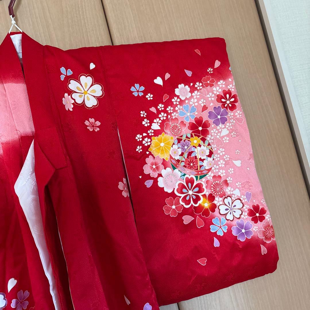 正絹　女の子お祝い着物　産着長襦袢付き　宮参り着物女児　七五三