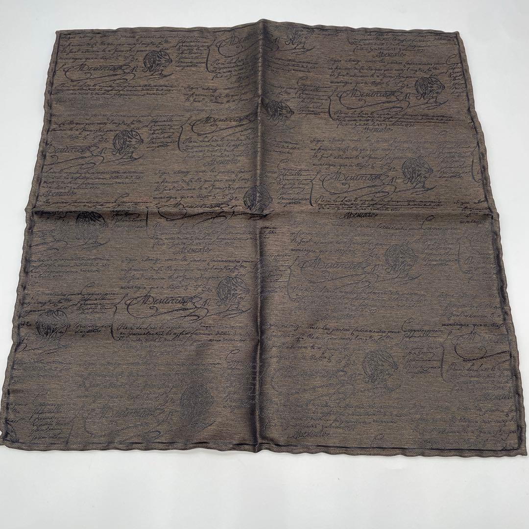 未使用　ベルルッティ BERLUTI シルク ハンカチ ブラウン フォーマル可