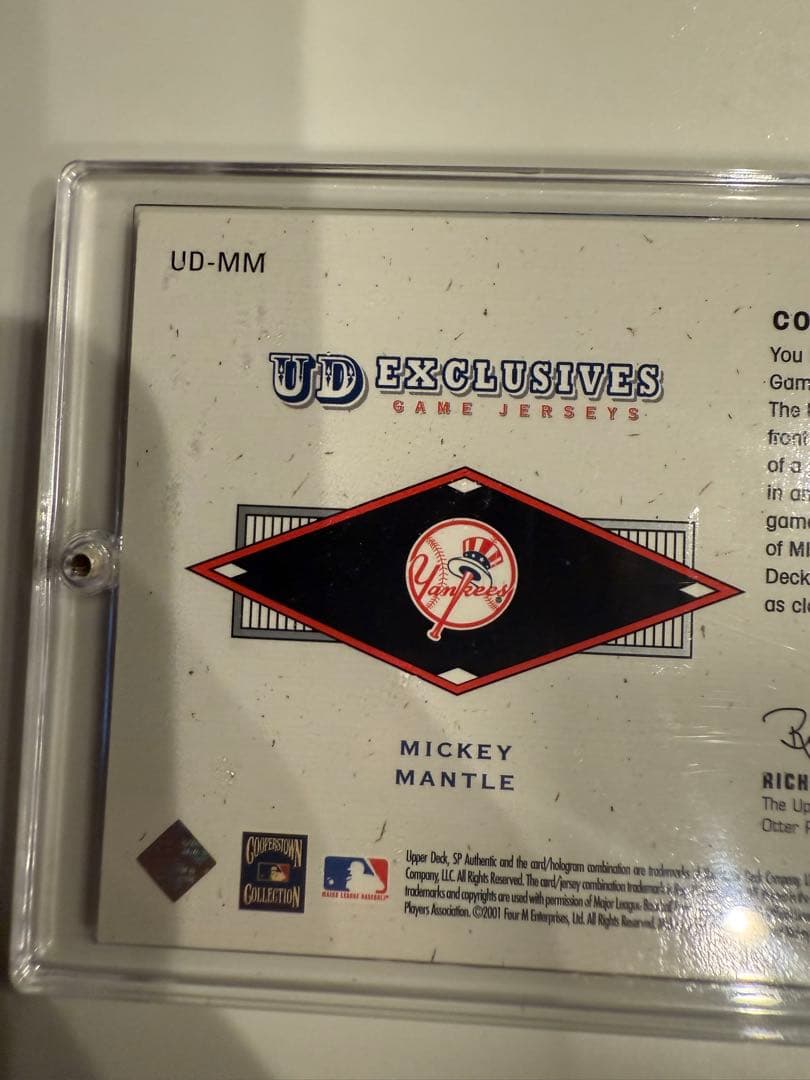 Mickey Mantle 2001 SP 本物ゲーム着用ジャージ UD-MM