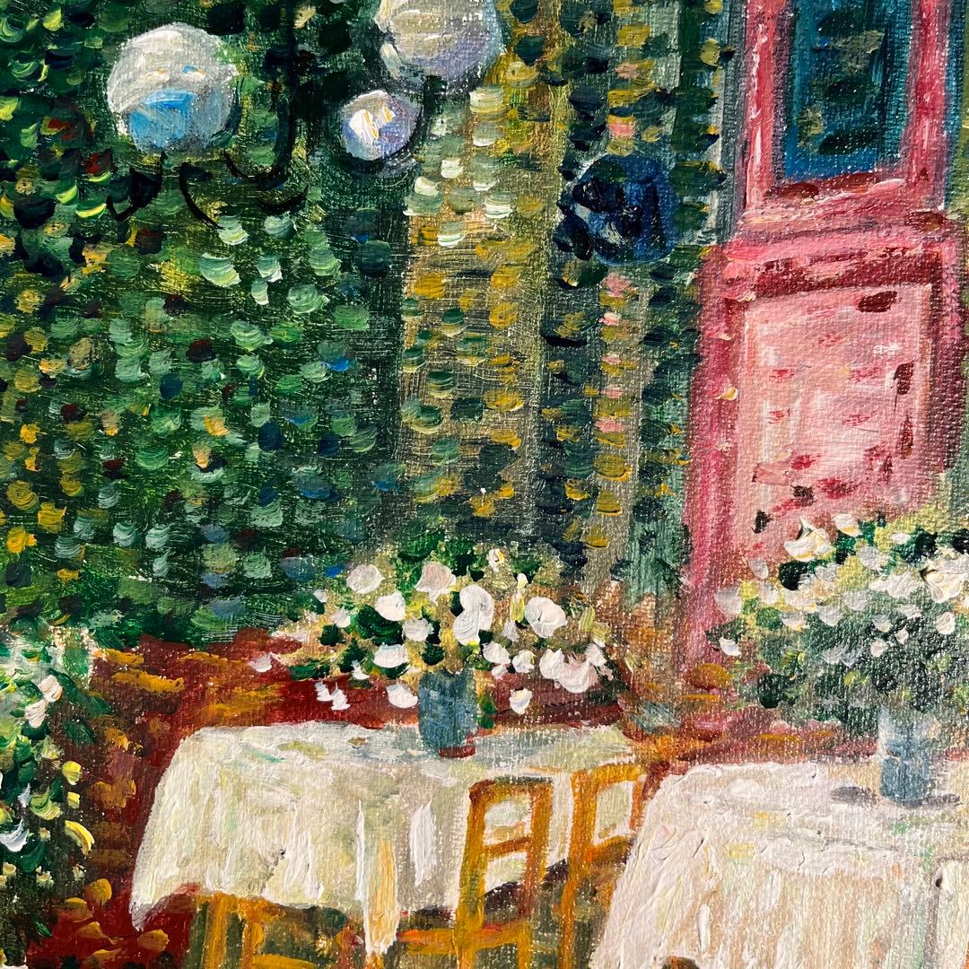 ★秀作★ 手書き油絵 ゴッホ レストラン内部 肉筆絵画 額付き 油彩画