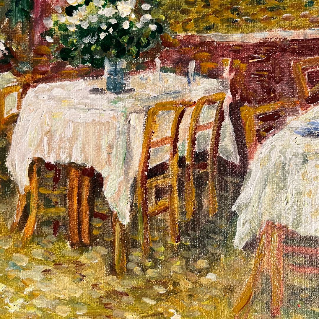 ★秀作★ 手書き油絵 ゴッホ レストラン内部 肉筆絵画 額付き 油彩画