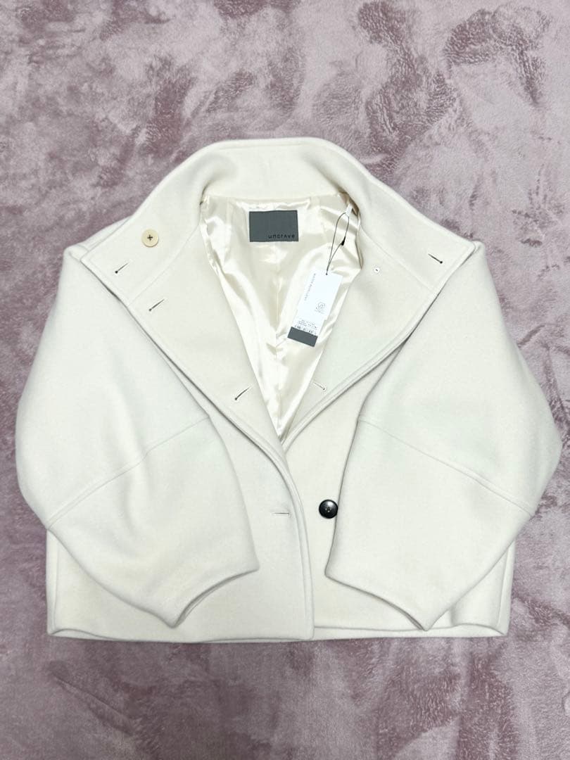 【新品未使用】uncrave スタンドネックコート アイボリー