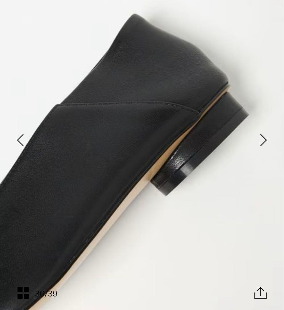 美品ODETTE E ODILE オブリークスクエアトゥフラット　22.5㎝