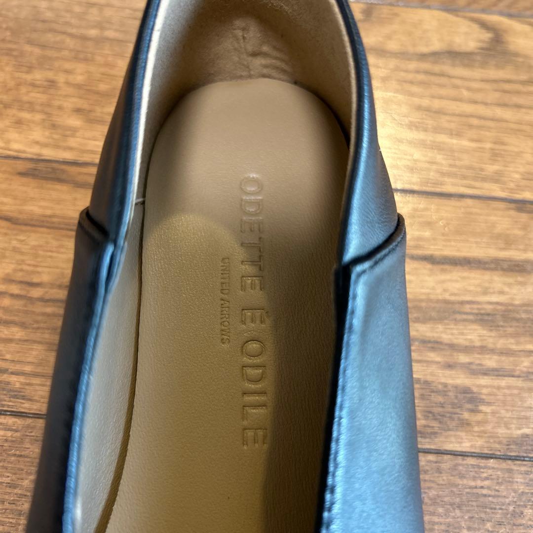 美品ODETTE E ODILE オブリークスクエアトゥフラット　22.5㎝