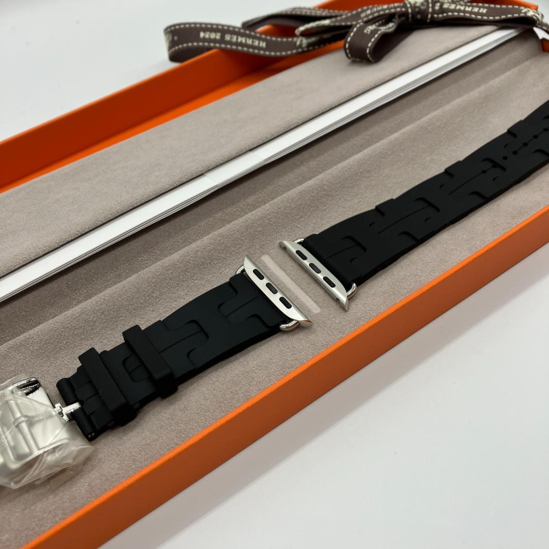 HERMES アップルウォッチバンド KILIM シングルツアー45 NOIR黒