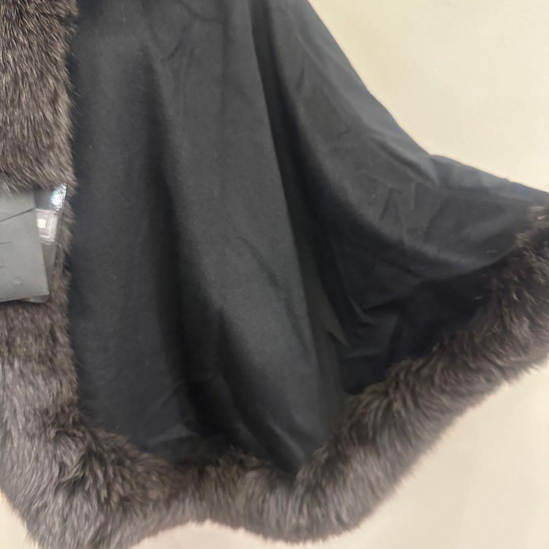 【タグ付き未使用】サガファー ポンチョカシミヤ ファーコート ブルーフォックス