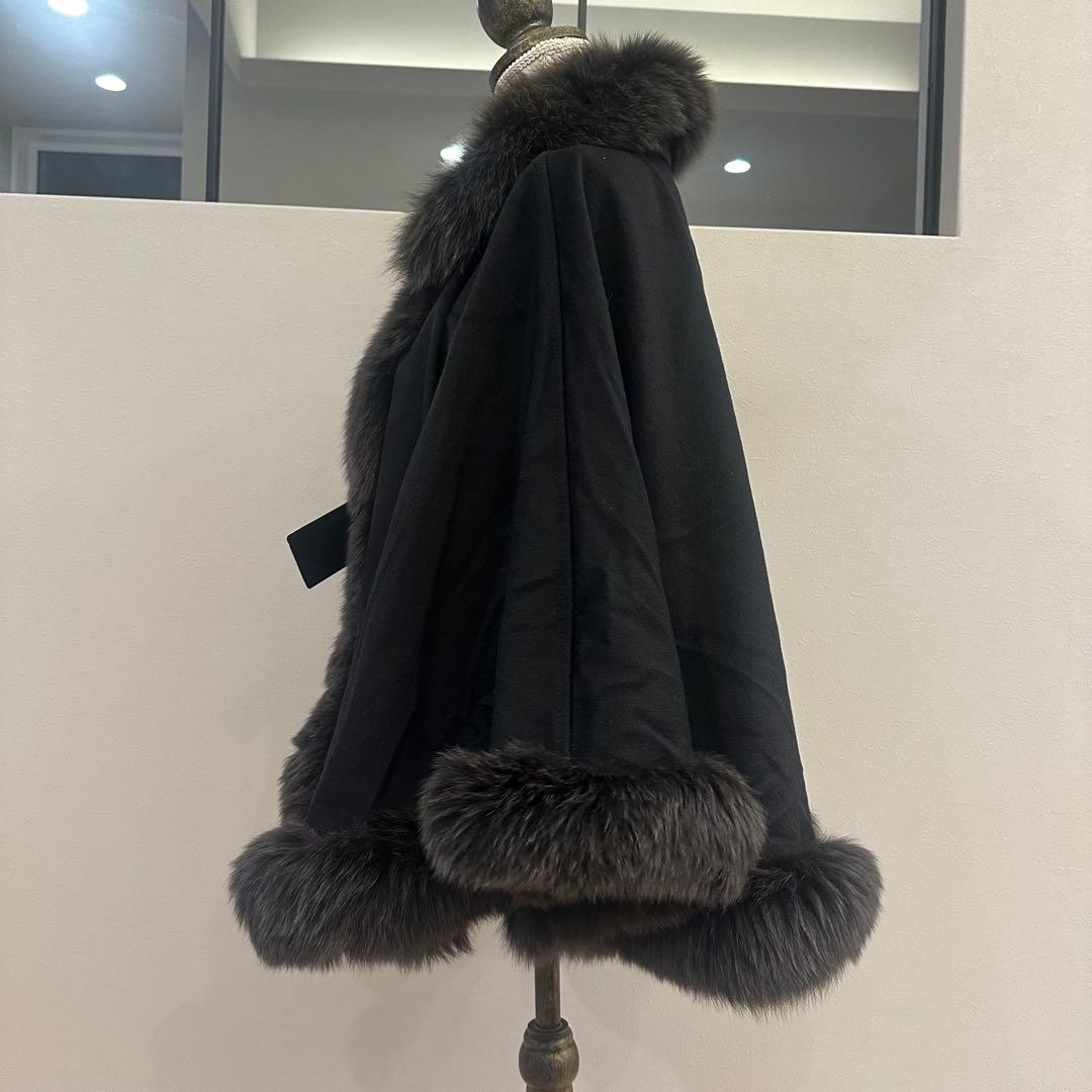 【タグ付き未使用】サガファー ポンチョカシミヤ ファーコート ブルーフォックス