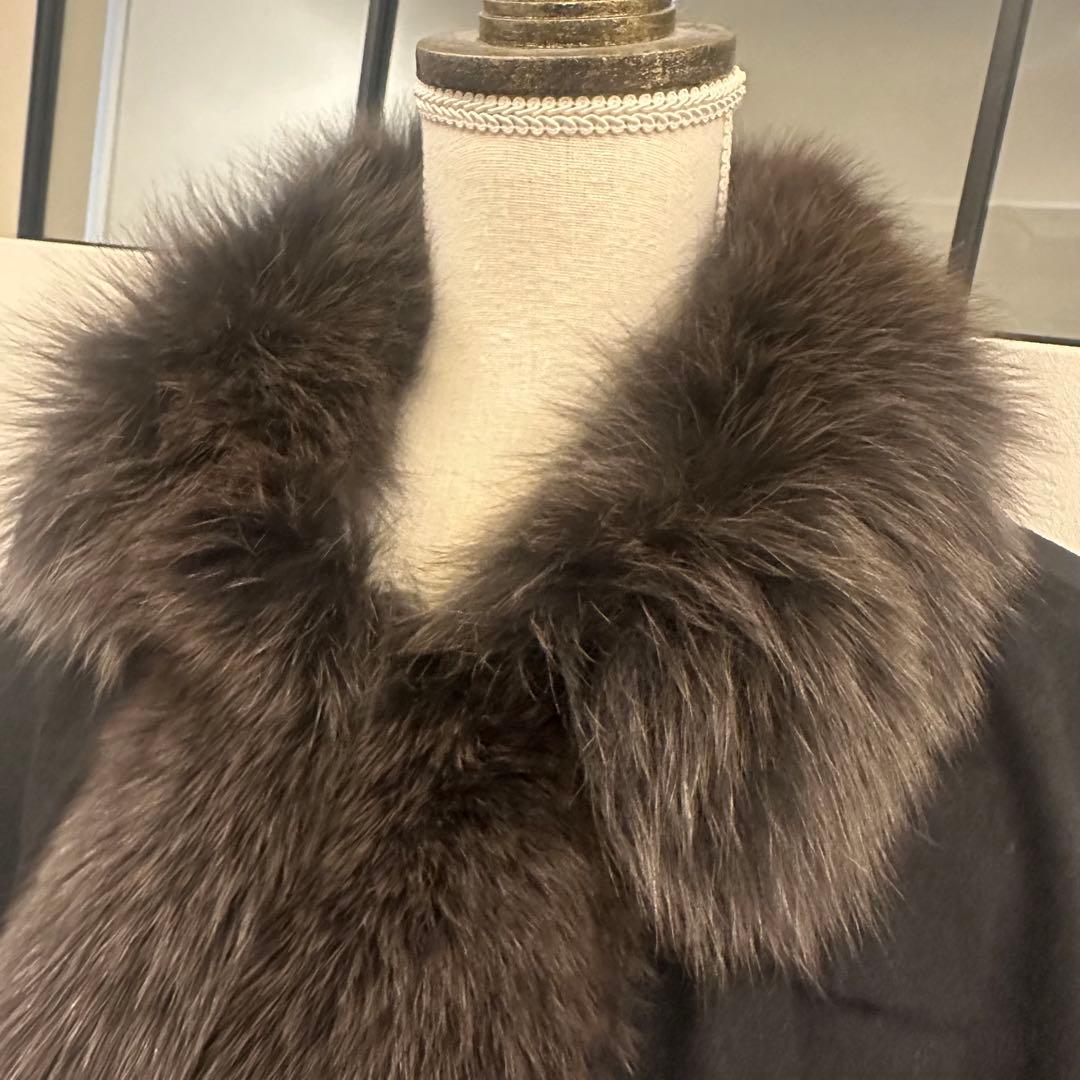 【タグ付き未使用】サガファー ポンチョカシミヤ ファーコート ブルーフォックス