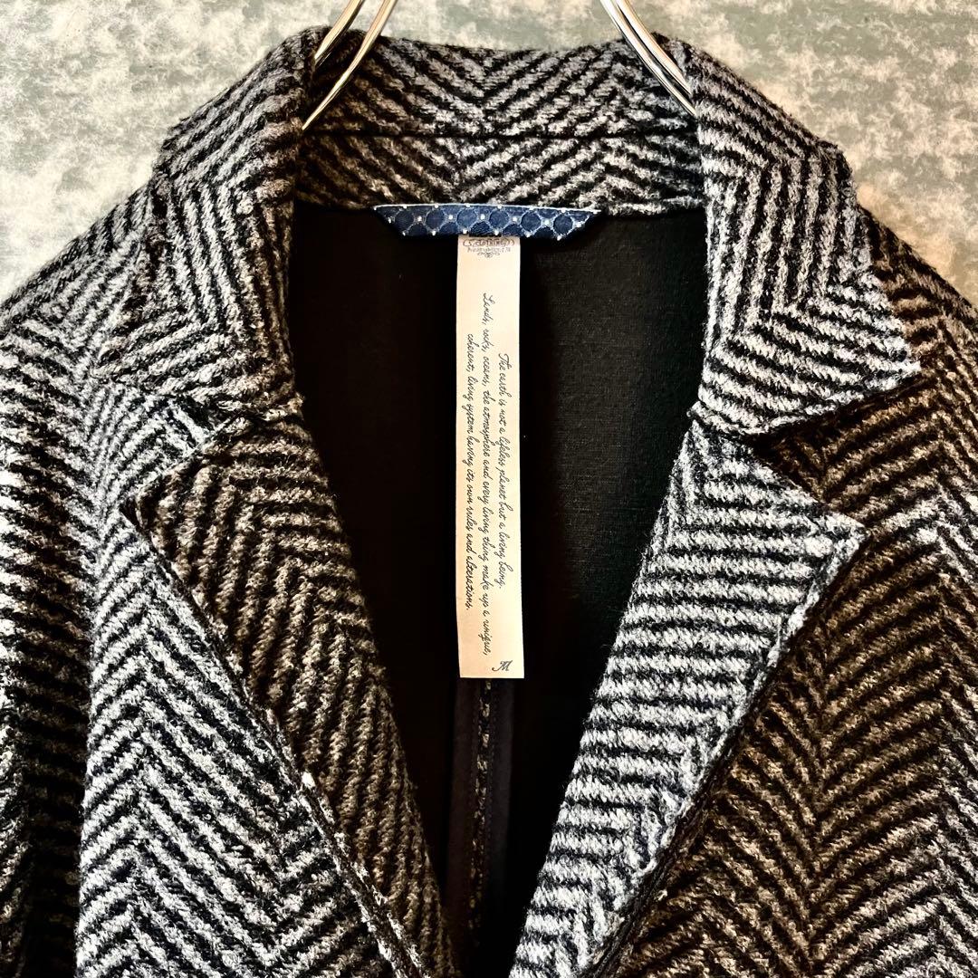 MASON'Sメイソンズ ヘリンボーン ニットコート チェスターコート イタリア