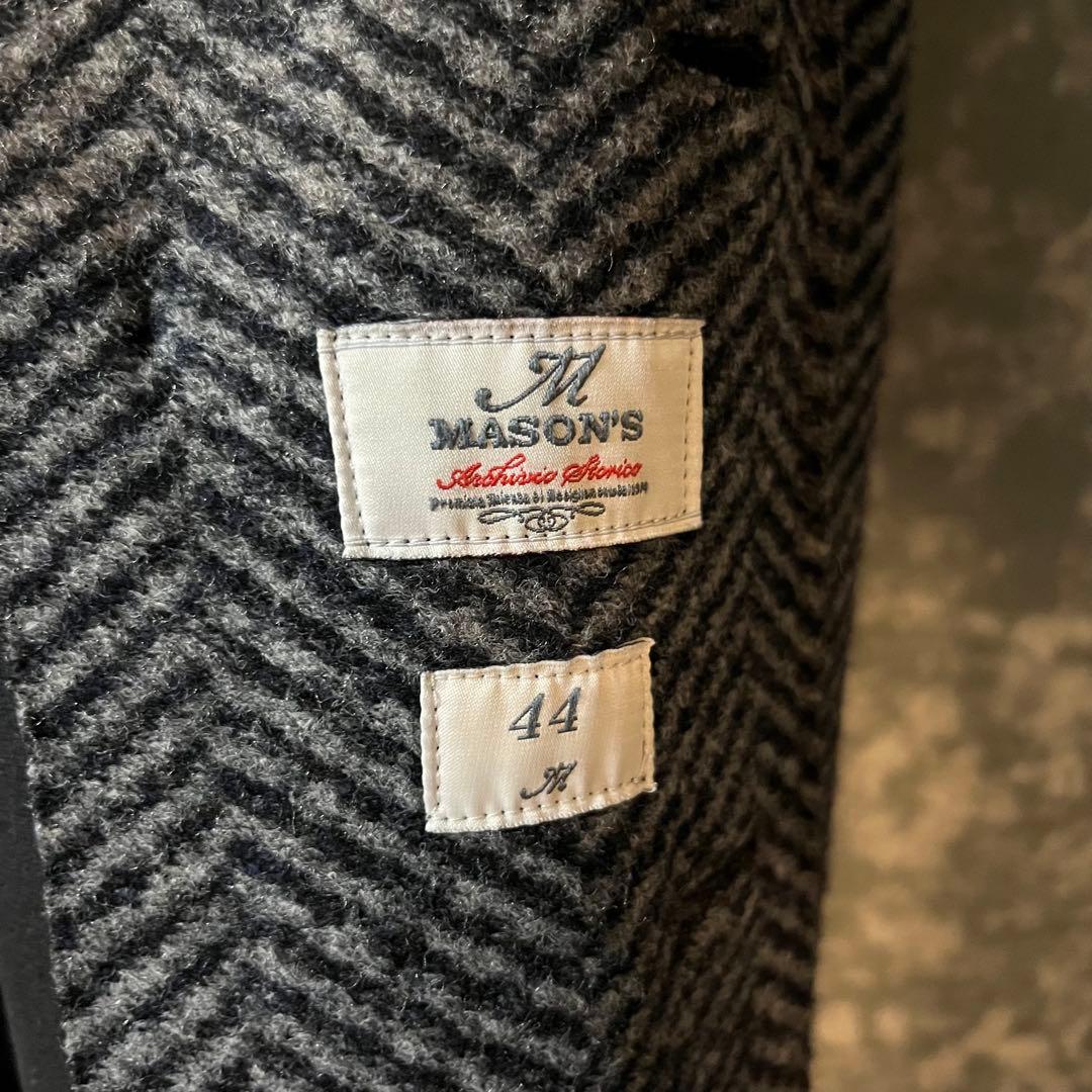 MASON'Sメイソンズ ヘリンボーン ニットコート チェスターコート イタリア