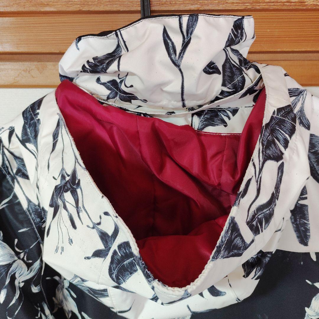 ROXY スノーボードウェア スキーウェア 白 黒 柄 Sサイズ