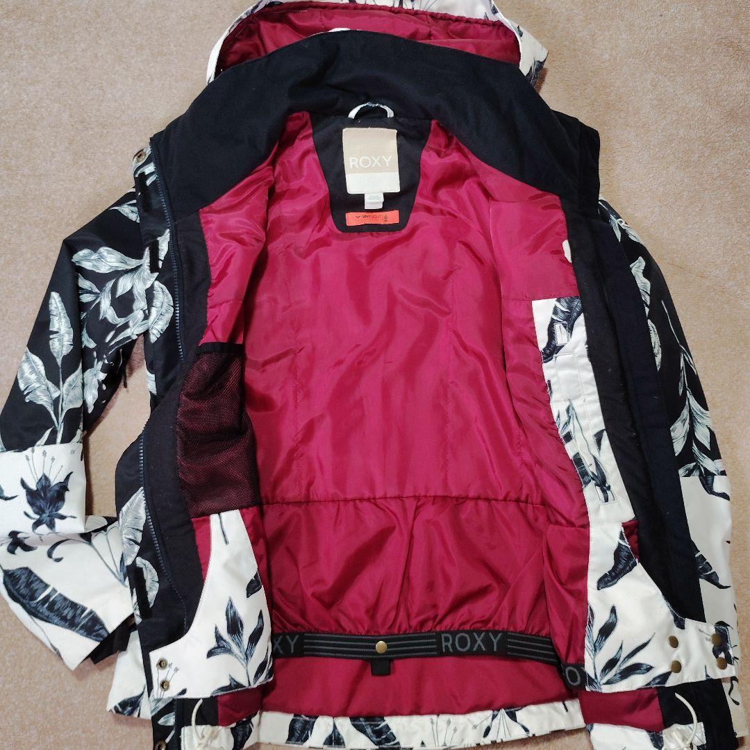 ROXY スノーボードウェア スキーウェア 白 黒 柄 Sサイズ