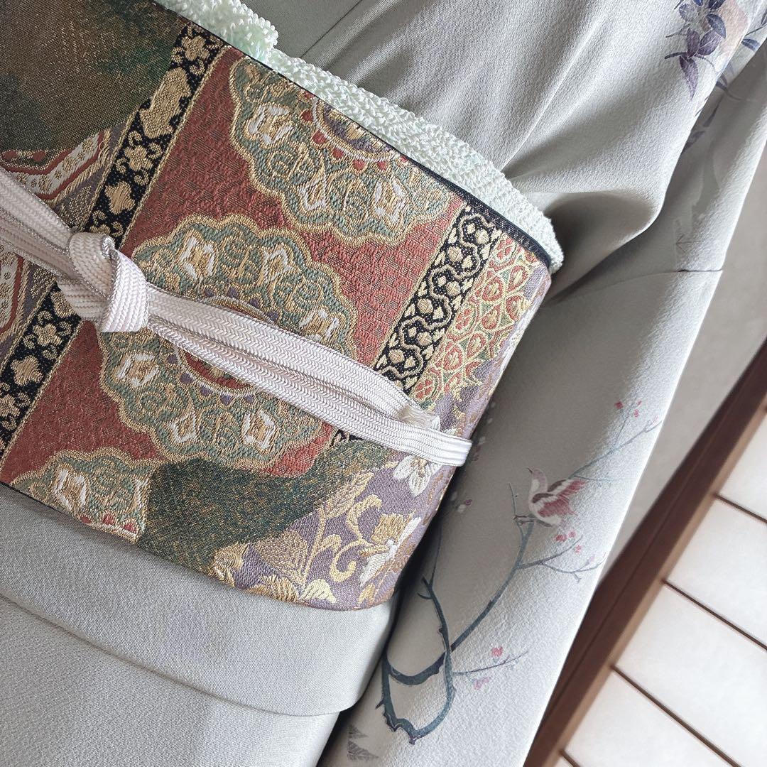 訪問着　フルセット　着物　スモールサイズ　正絹　海辺文様　気品淡色　情緒 J6