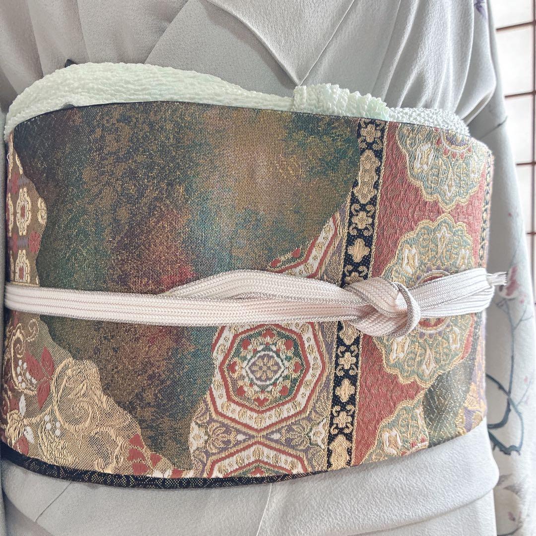 訪問着　フルセット　着物　スモールサイズ　正絹　海辺文様　気品淡色　情緒 J6