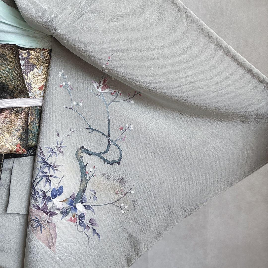 訪問着　フルセット　着物　スモールサイズ　正絹　海辺文様　気品淡色　情緒 J6