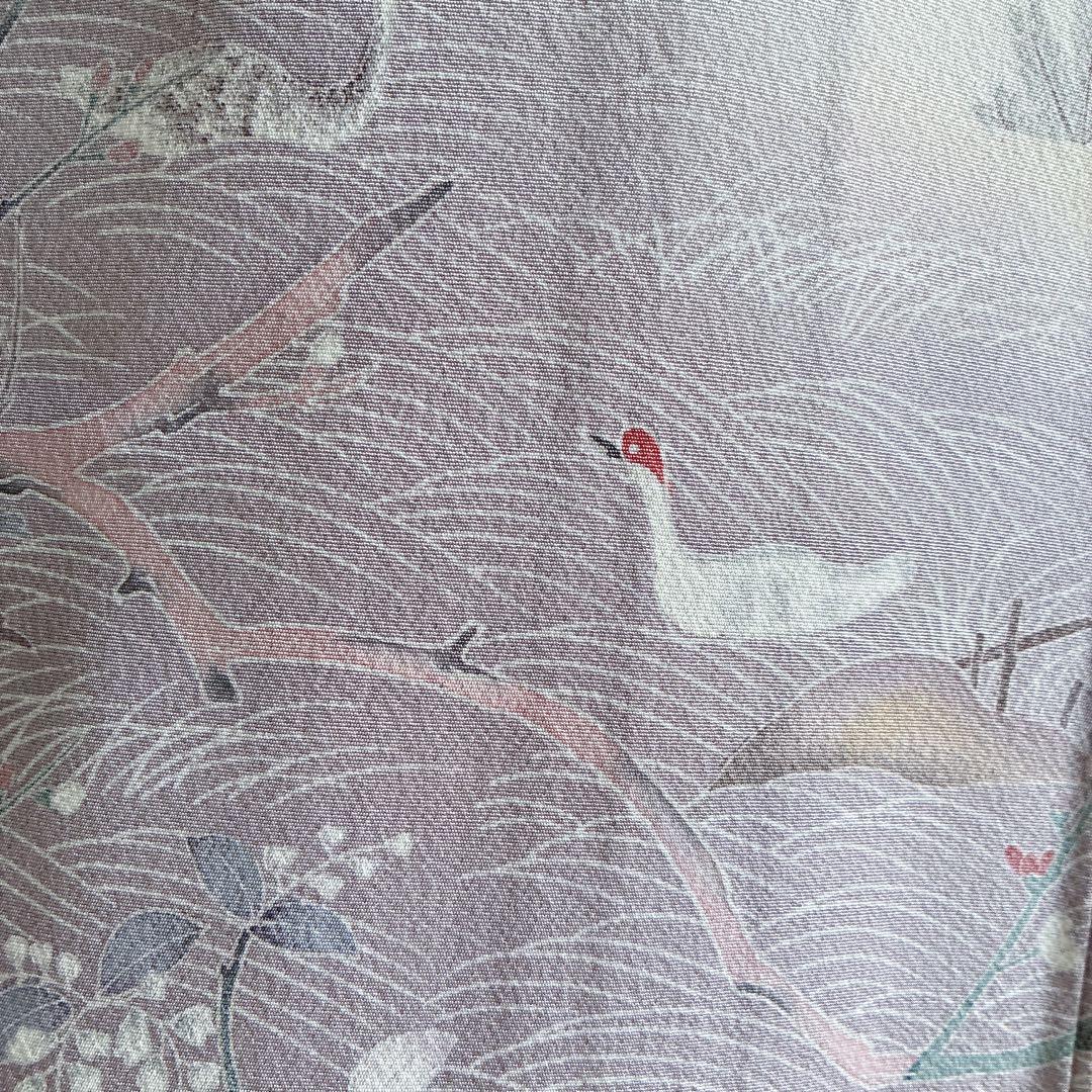 訪問着　フルセット　着物　スモールサイズ　正絹　海辺文様　気品淡色　情緒 J6