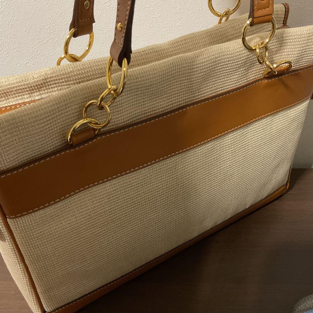 ☆開店セール☆新品未使用 美品 銀座かねまつ レザー×キャンバス トートバッグ①