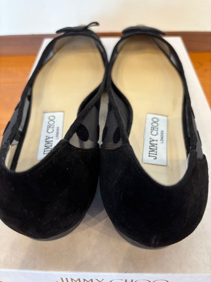 JIMMY CHOO DOROTHY FLAT 38 ブラック/ライトブロンズ