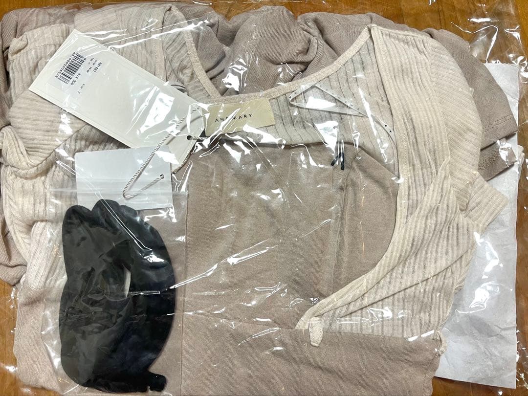 ワンピース andmary Lona ribbon mini dress beige