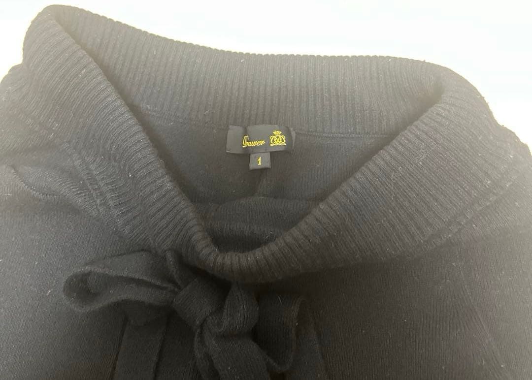 Drawer ドゥロワー　ウール カシミヤ ニット ジョガーパンツ　ブラック