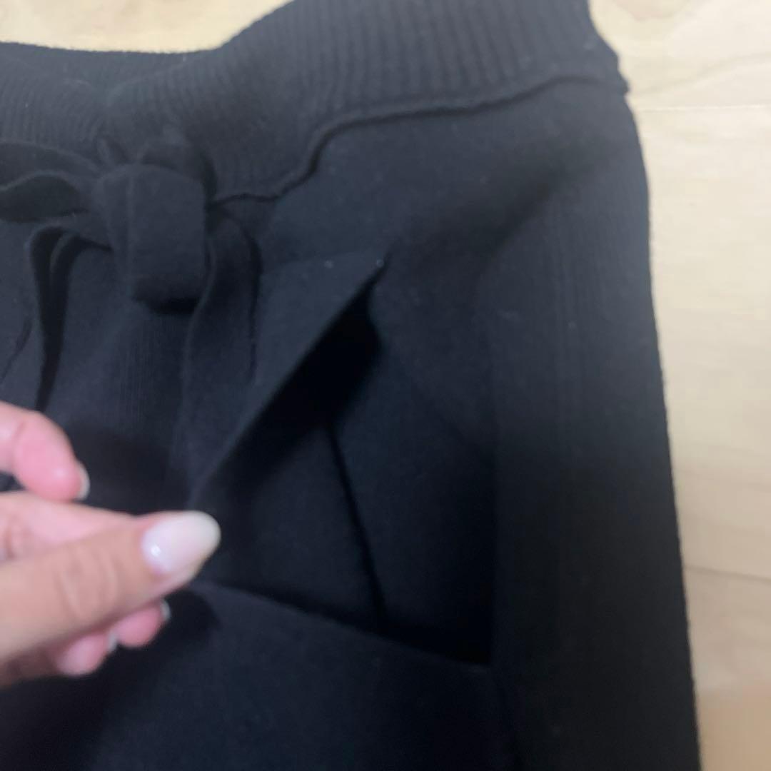 Drawer ドゥロワー　ウール カシミヤ ニット ジョガーパンツ　ブラック