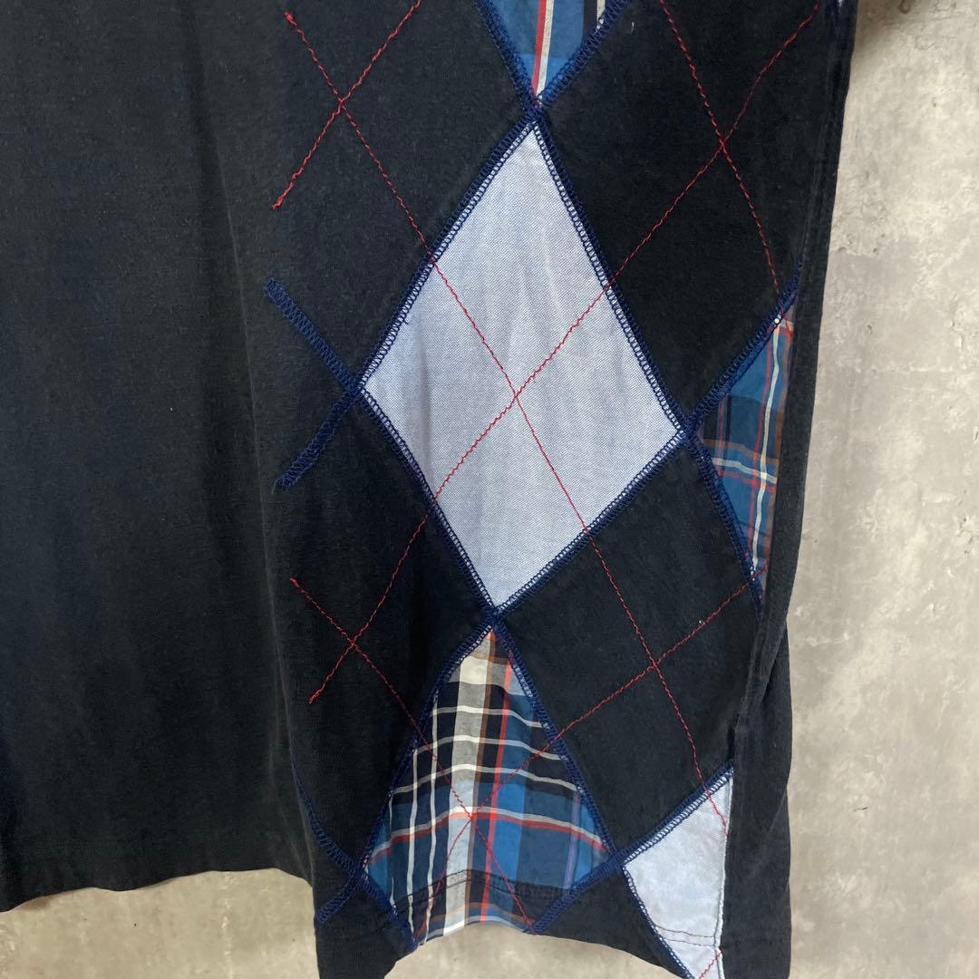 COMME des GARCONS HOMME アーガイルパッチワーク　Tシャツ