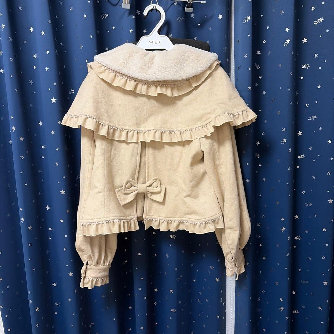 メタモルフォーゼ　ケープ付きショートコート　ベージュ　サイズ1 未使用