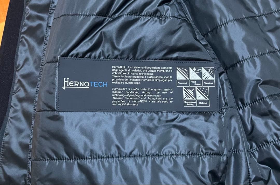 【極美品】ヘルノ HERNO ライナー付き コート／ネイビー52（XL）