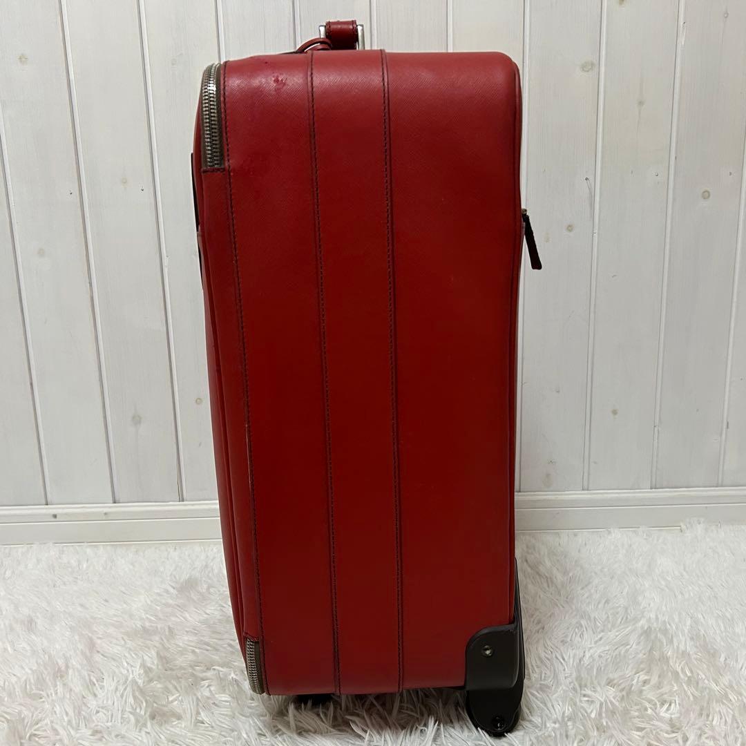 PRADA プラダ　トライアングルロゴ　キャリーケース　サフィアーノ レッド