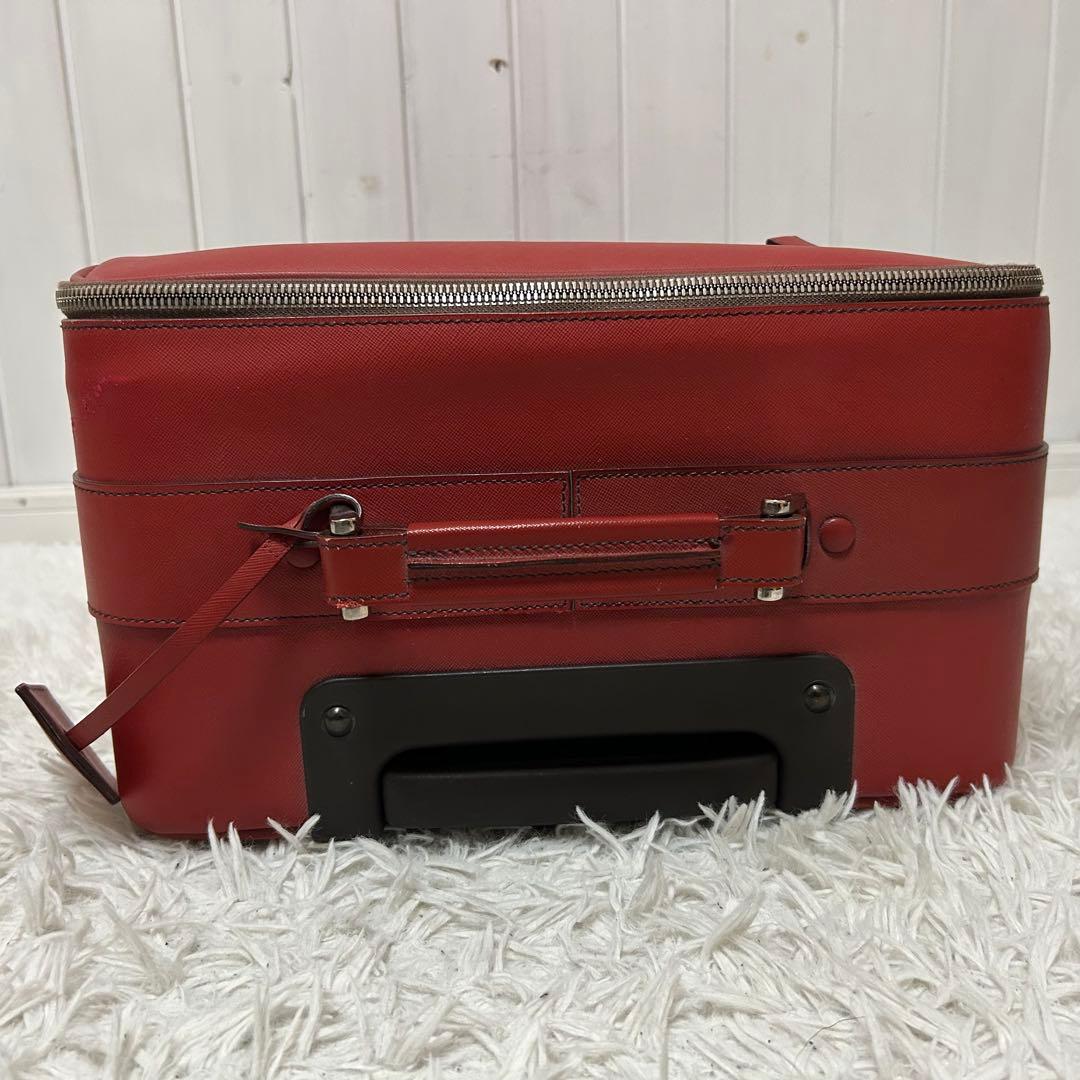 PRADA プラダ　トライアングルロゴ　キャリーケース　サフィアーノ レッド