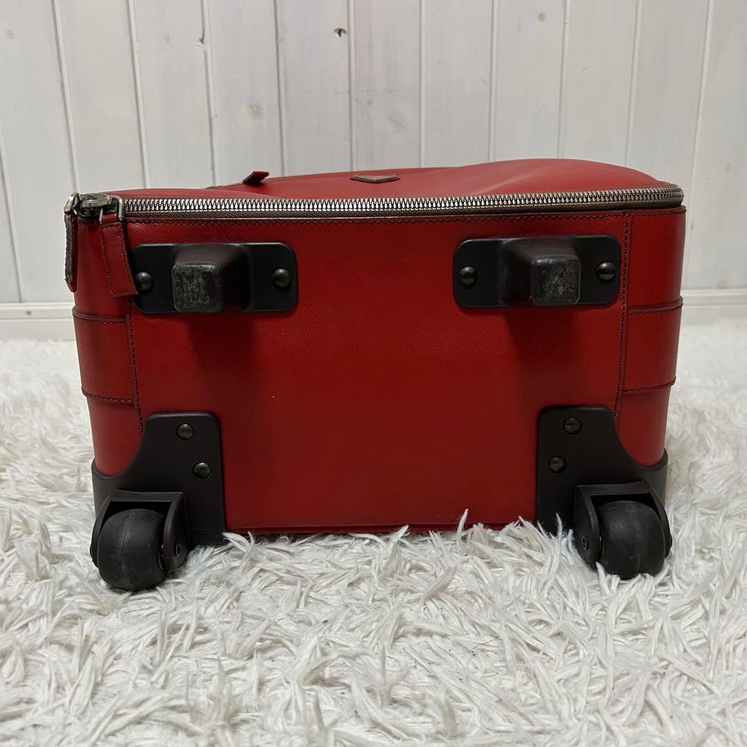PRADA プラダ　トライアングルロゴ　キャリーケース　サフィアーノ レッド