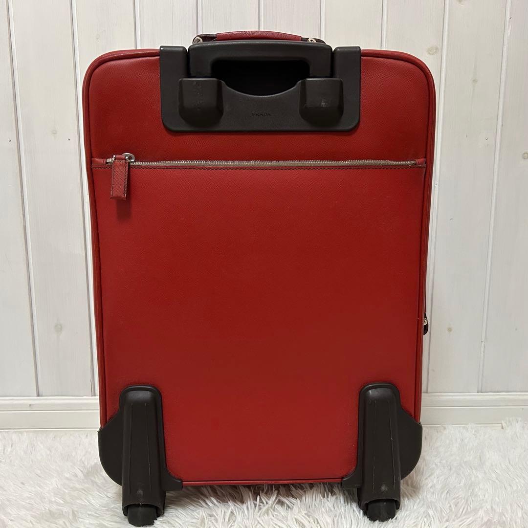 PRADA プラダ　トライアングルロゴ　キャリーケース　サフィアーノ レッド