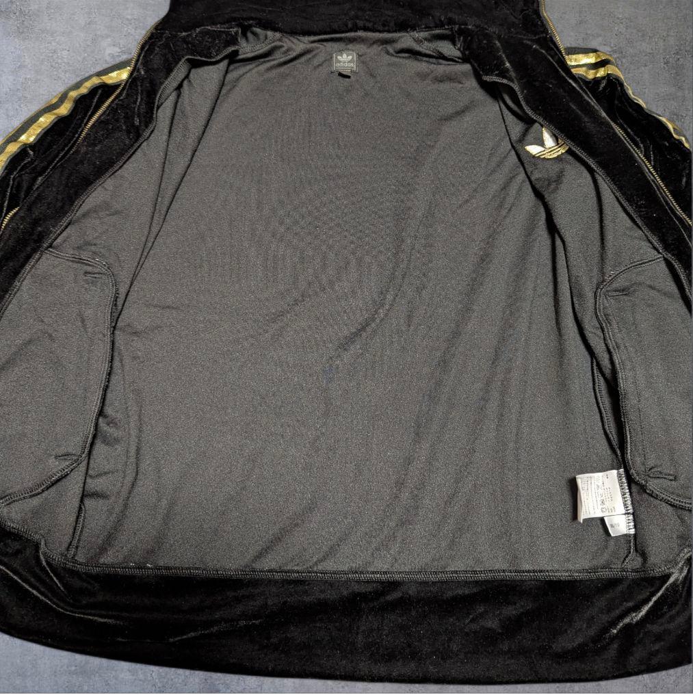 adidas セットアップ ベロアトラックジャケット ジャージ 黒 M/XS