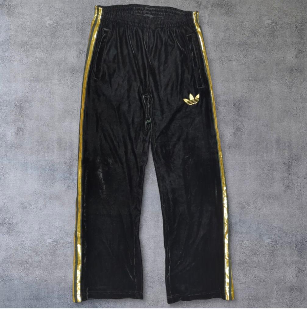 adidas セットアップ ベロアトラックジャケット ジャージ 黒 M/XS
