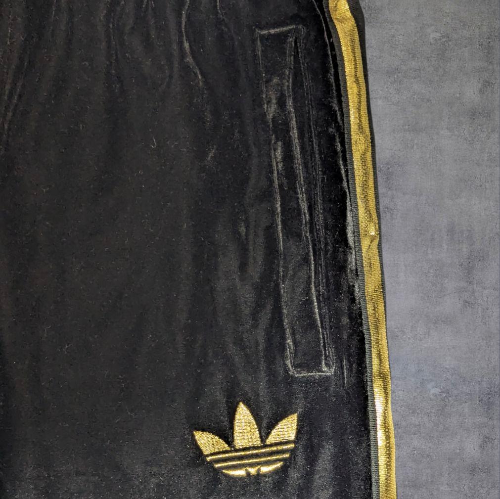 adidas セットアップ ベロアトラックジャケット ジャージ 黒 M/XS