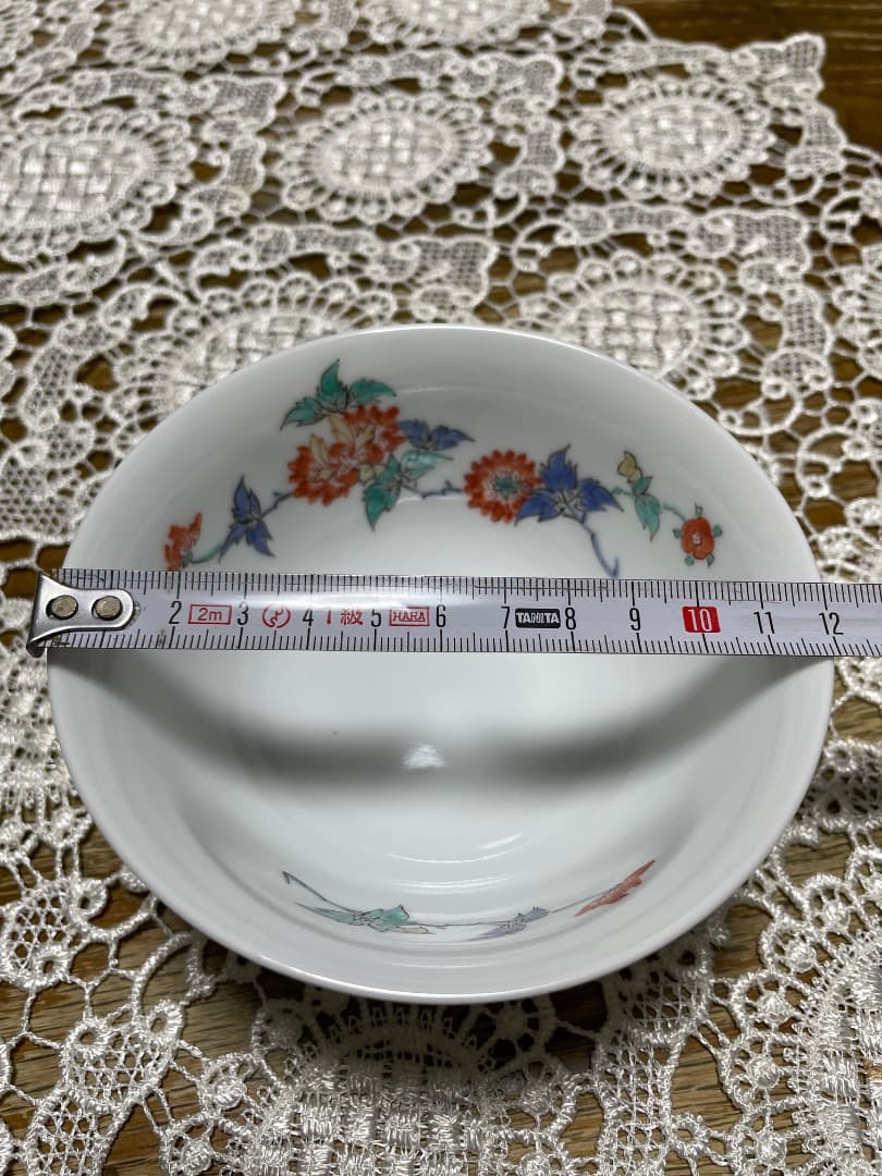 十三代酒井田柿右衛門　錦牡丹文　小丼　五客　共箱付