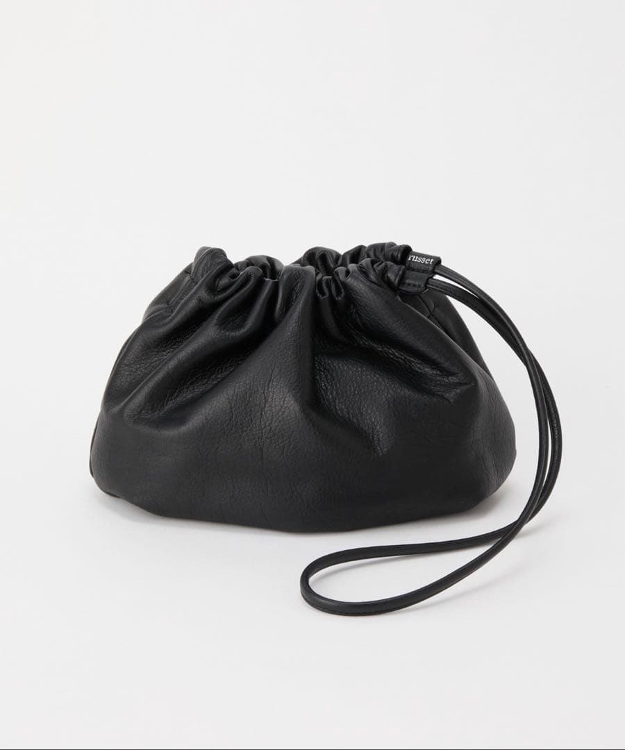 ⭐︎新品未使用⭐︎russet レザー巾着 4WAYショルダーバッグ ブラック