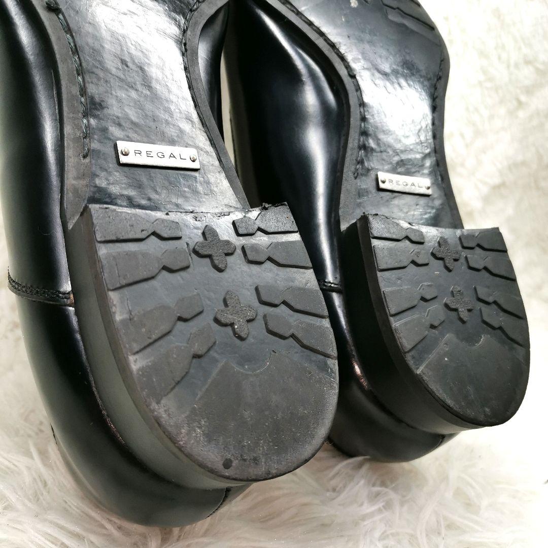 【美品】REGAL　リーガル　ストレートチップ　011R　ブラック　27cm