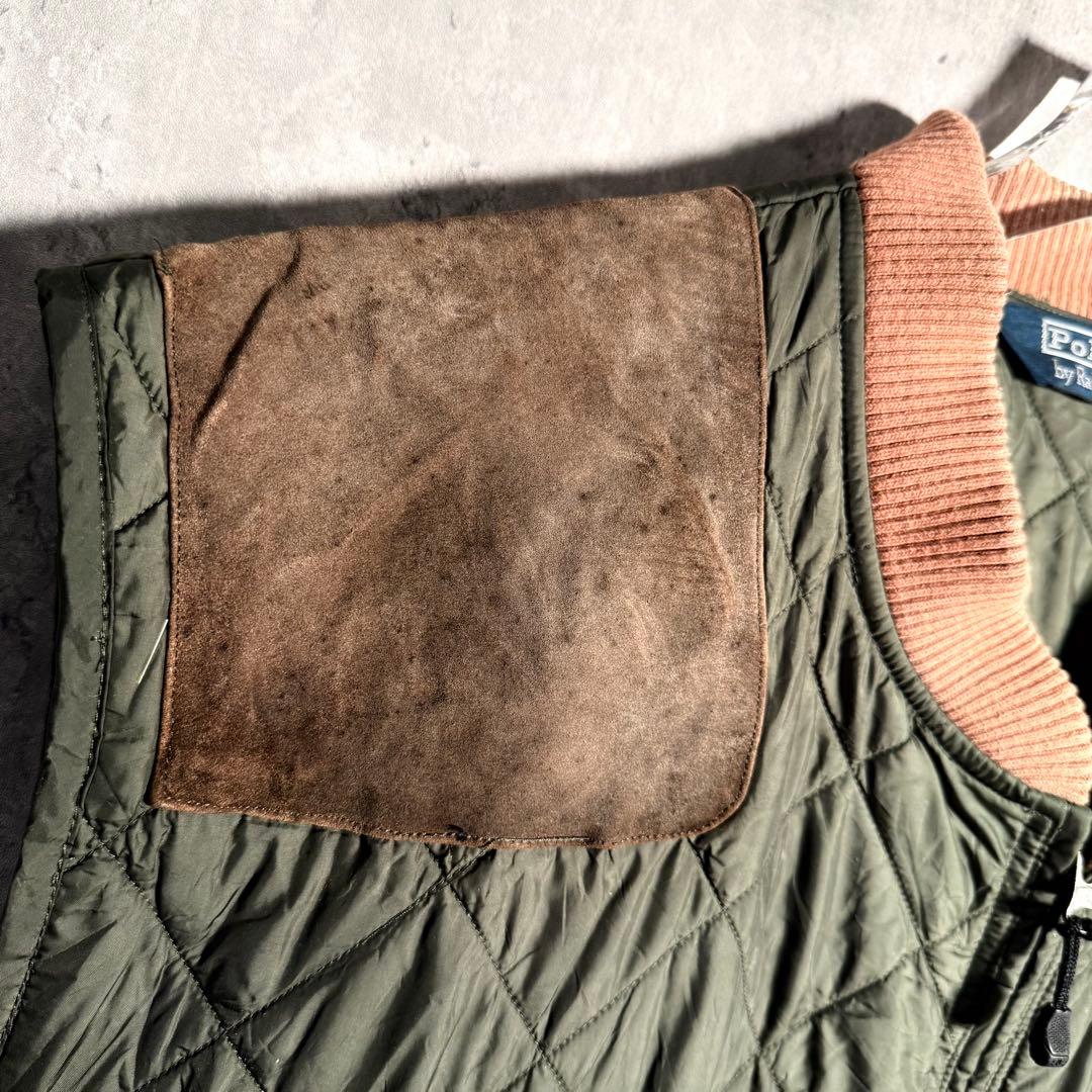 ⭐️希少⭐️ラルフローレン キルティングベスト 三角タグ レザー サイズ 4LT