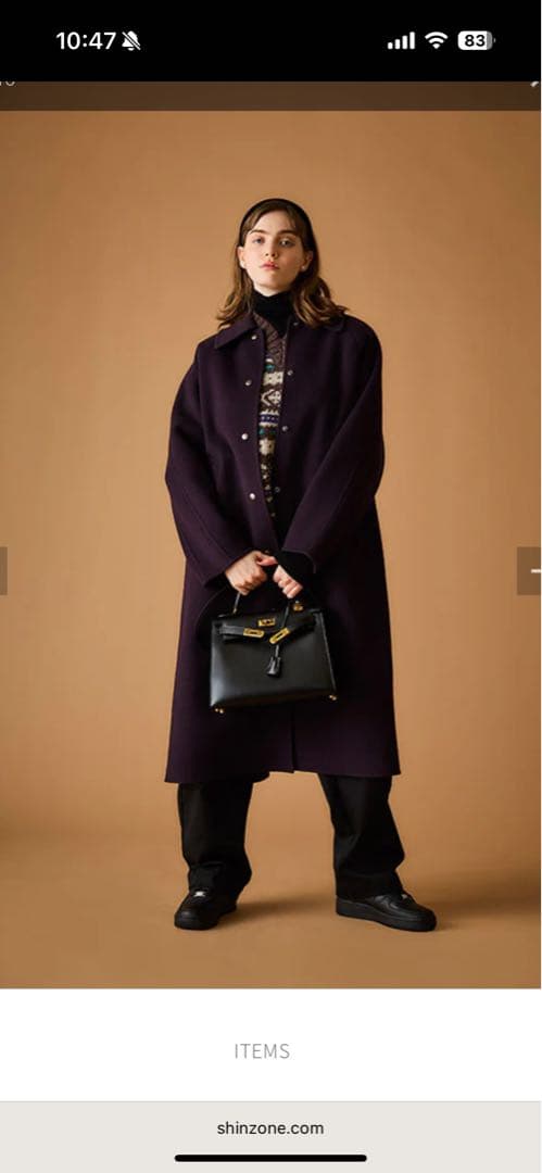 THE SHINZONEバルマカーンウールキャメルコート Size34