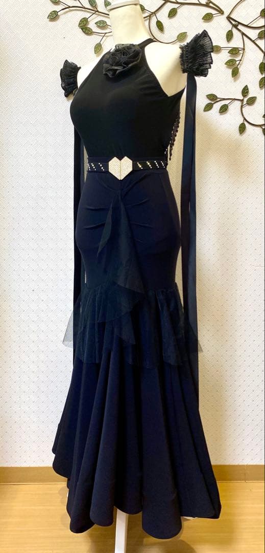 社交ダンス★レッスンウェア★レオタード★ベルト★フロート★スカート