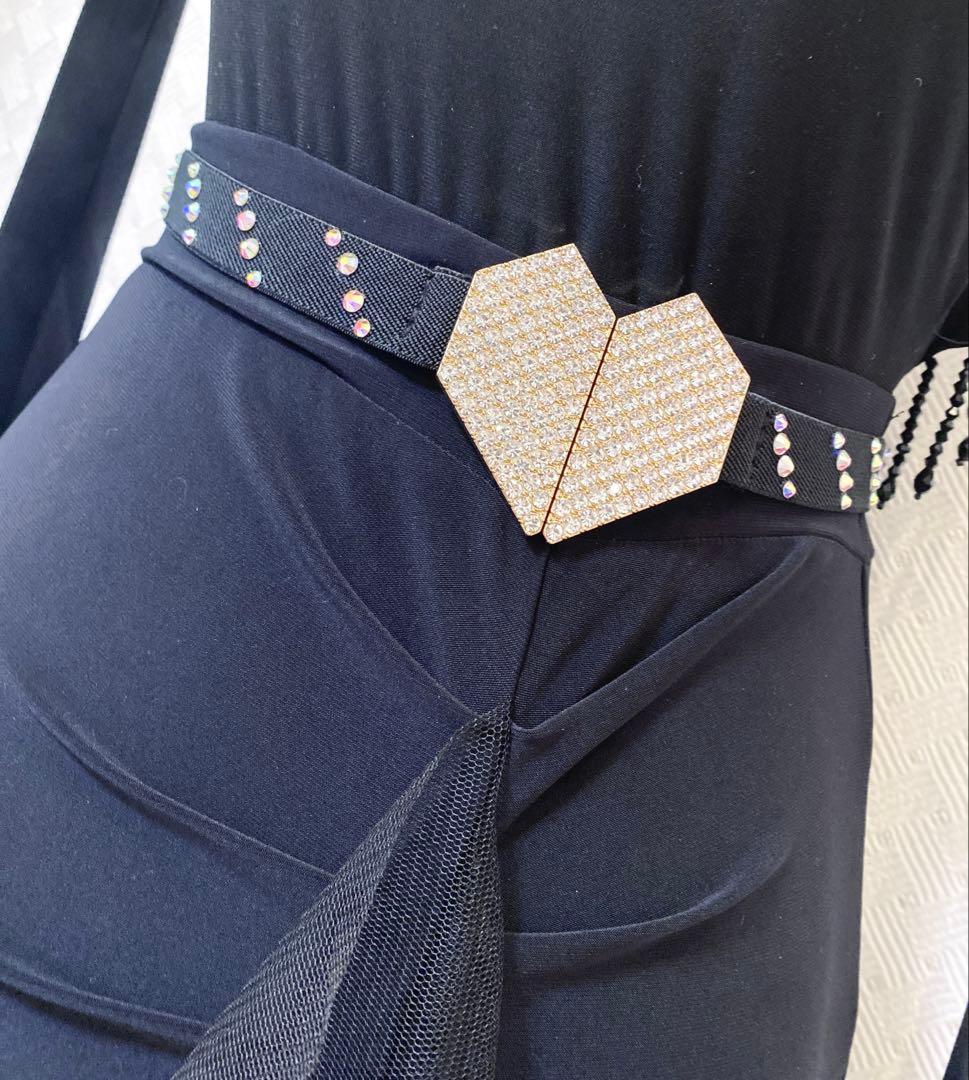 社交ダンス★レッスンウェア★レオタード★ベルト★フロート★スカート