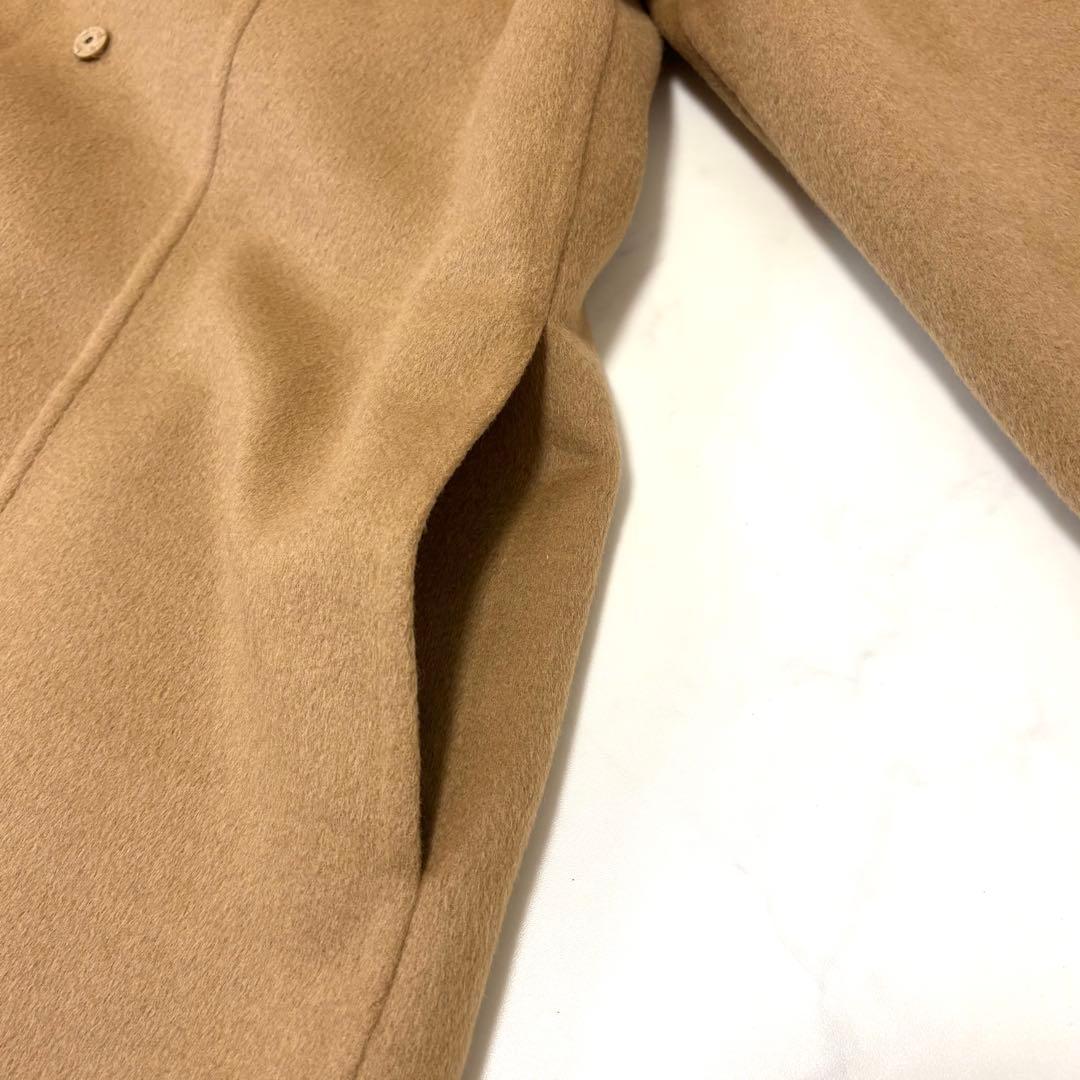 【大きいサイズ 極美品】レリアン リバーコート アンゴラ混 キャメル 2XL