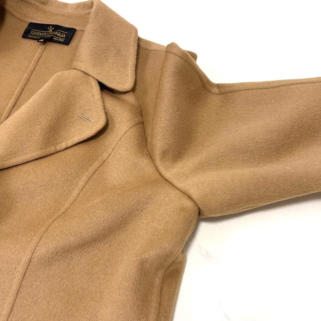 【大きいサイズ 極美品】レリアン リバーコート アンゴラ混 キャメル 2XL