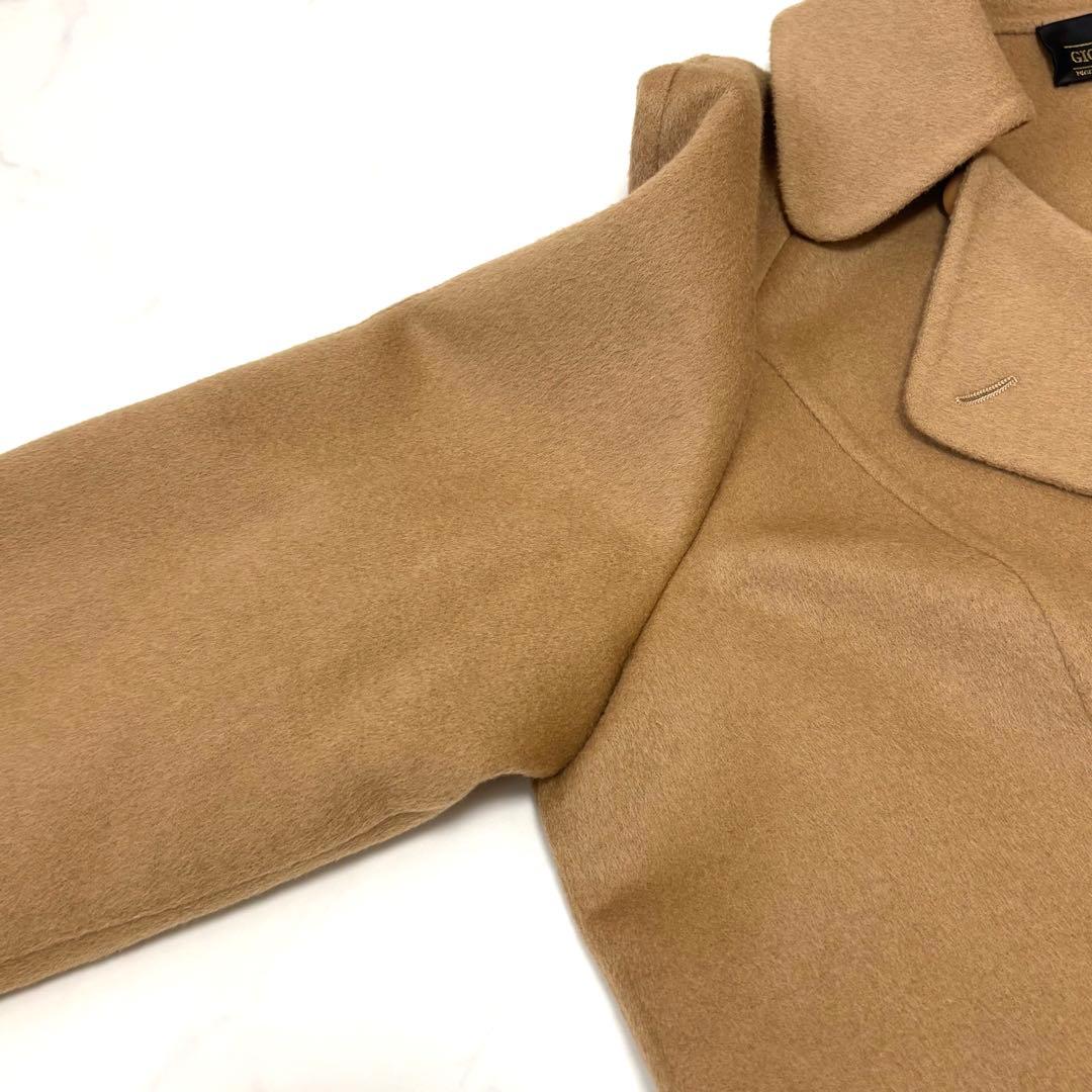【大きいサイズ 極美品】レリアン リバーコート アンゴラ混 キャメル 2XL